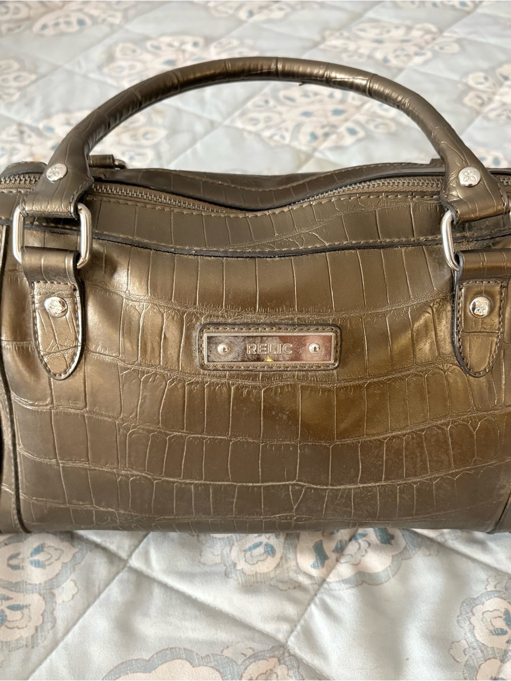 Relic Olive Croc-Embossed Purse